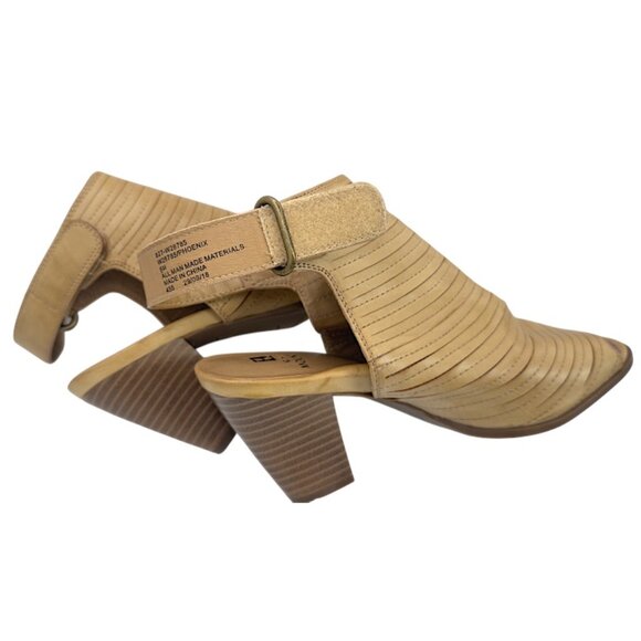 White Mountain Phoenix Peep Toe Block Heel Sandals Tan Size 6M - Picture 6 of 10